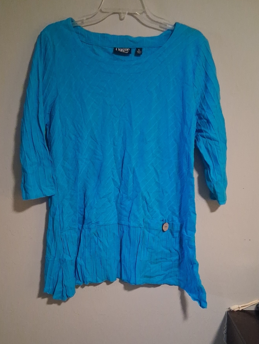 Vogue Turquoise 3/4 Sleeve Women's Tunic Top